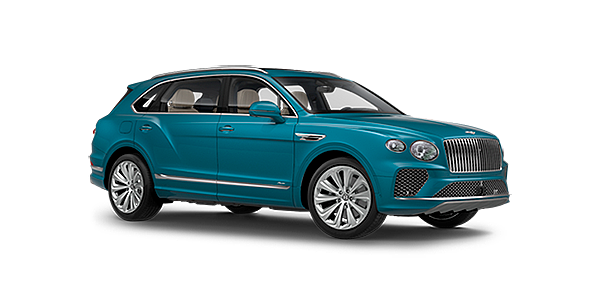 Bentley Seoul Bentley Bentayga EWB Azure front side angled view in Topaz blue coloured exterior. 